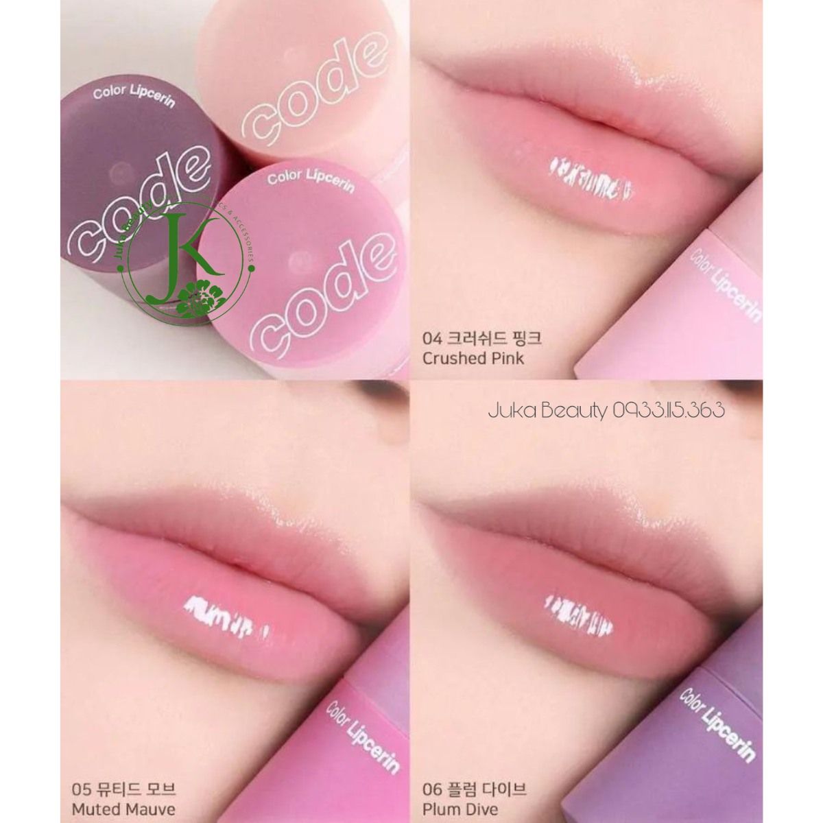  Son Dưỡng Có Màu, Mềm Môi Code Glokolor Color Lipcerin 15ml 