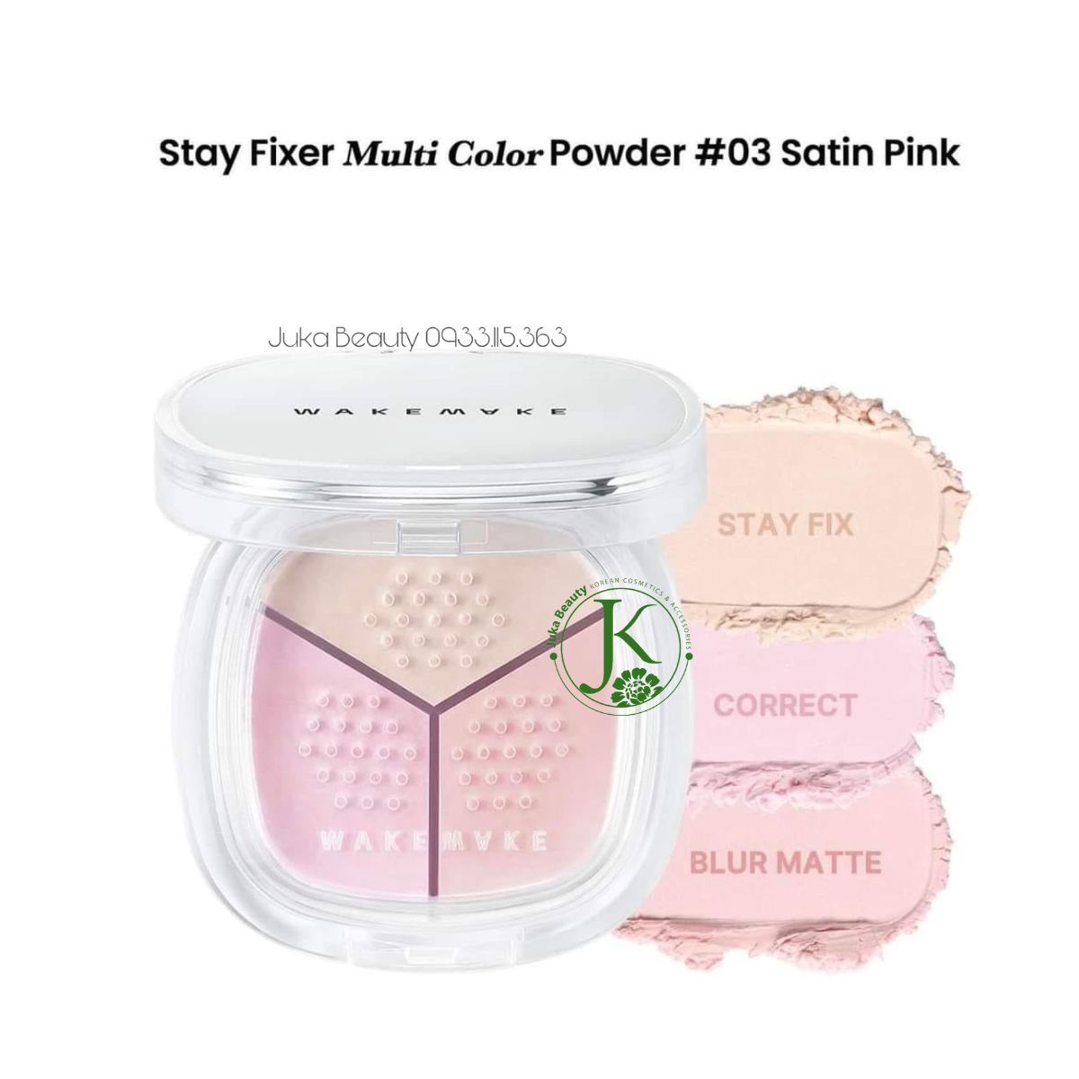  Phấn Phủ Dạng Bột Kiềm Dầu 24h Wakemake Stay Fixer Multi Color Powder 4g 