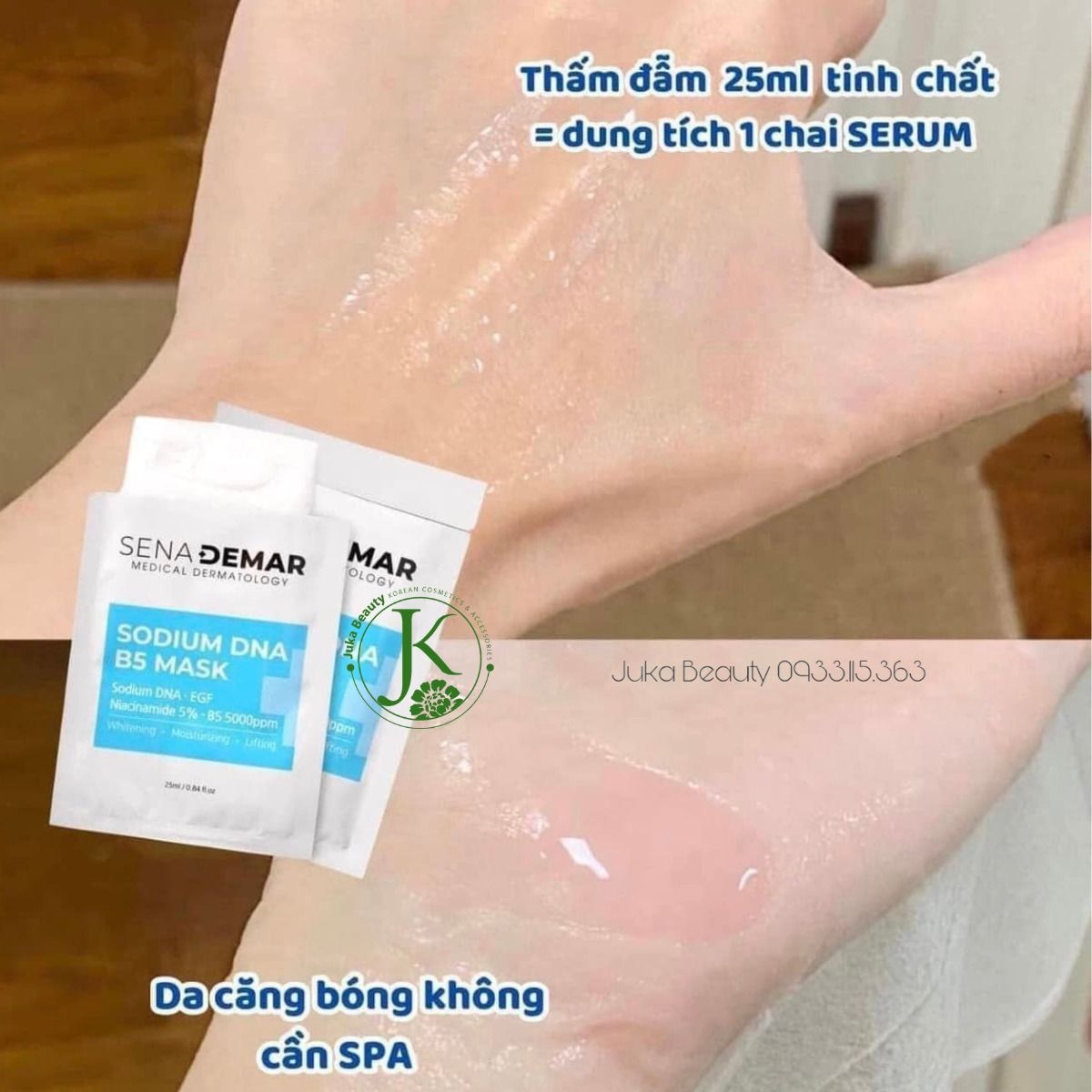  Mặt Nạ Giấy Dưỡng ẩm, Phục Hồi Da Sena Derma Sodium DNA B5 Mask 25ml 