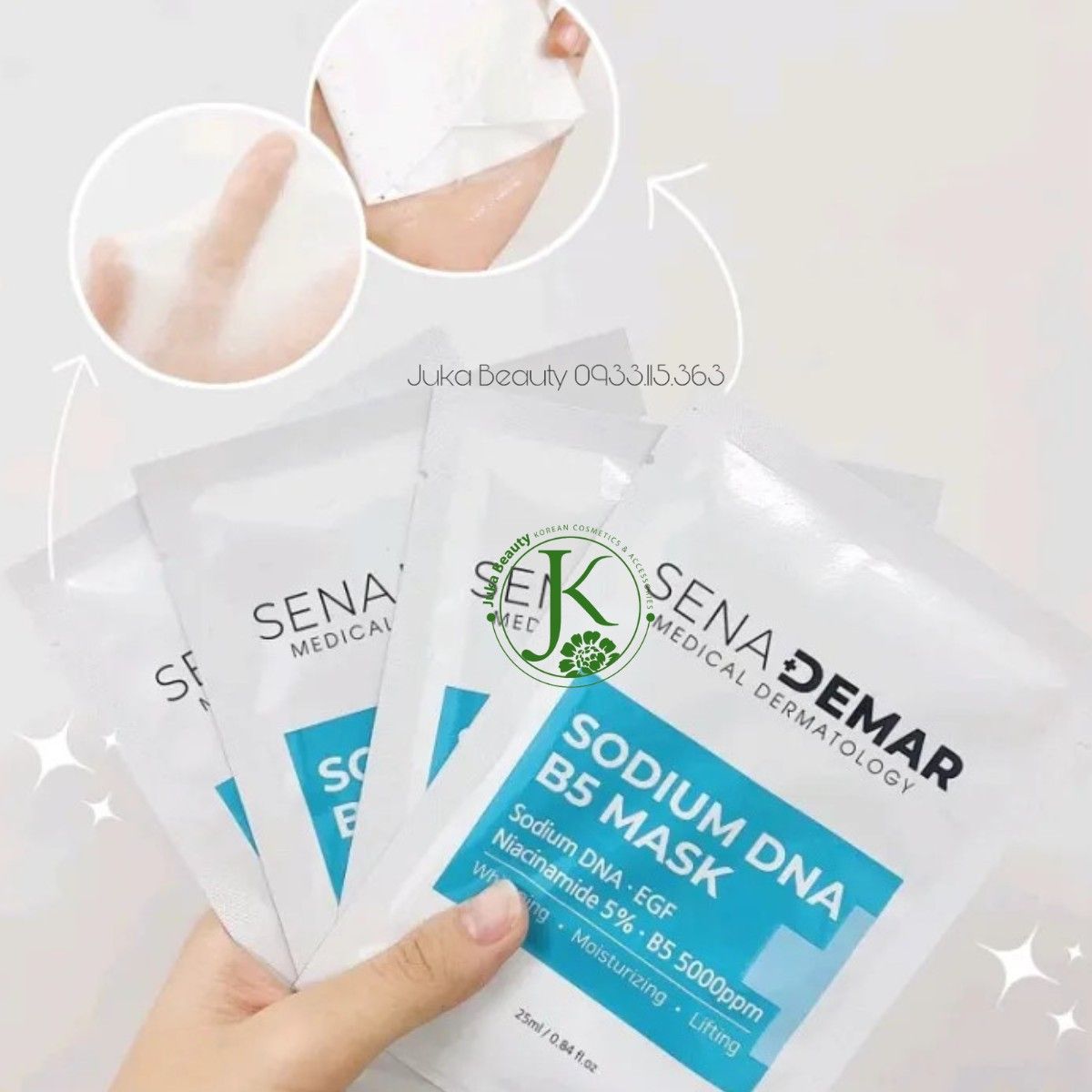  Mặt Nạ Giấy Dưỡng ẩm, Phục Hồi Da Sena Derma Sodium DNA B5 Mask 25ml 