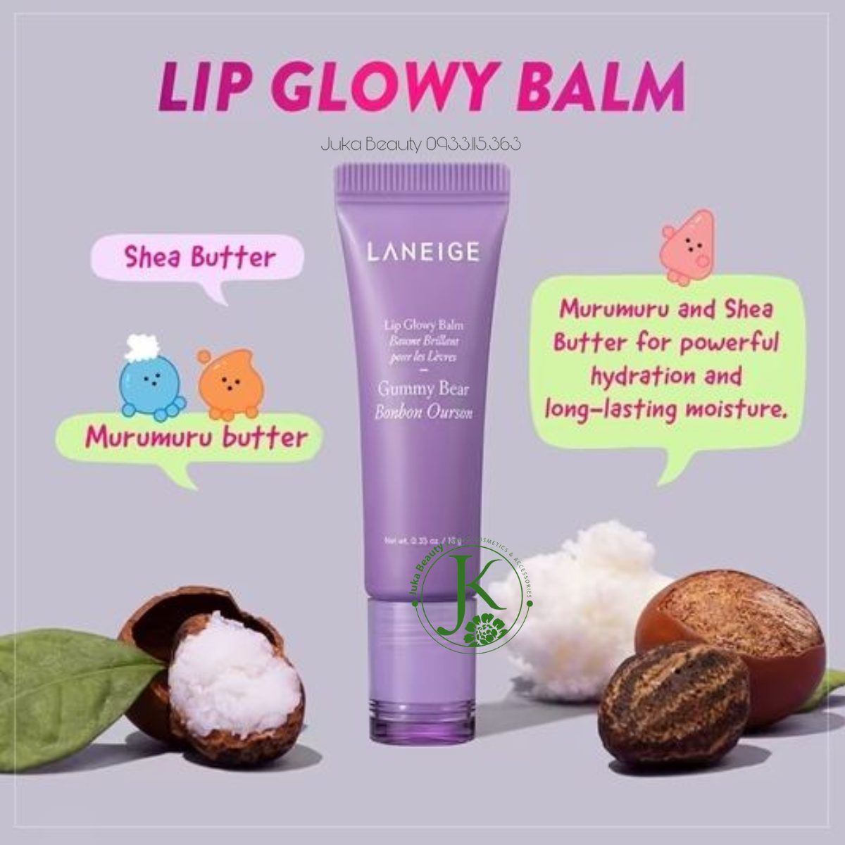  (Mẫu mới) Son Dưỡng Môi Căng Bóng Laneige Lip Glowy Balm 10g 