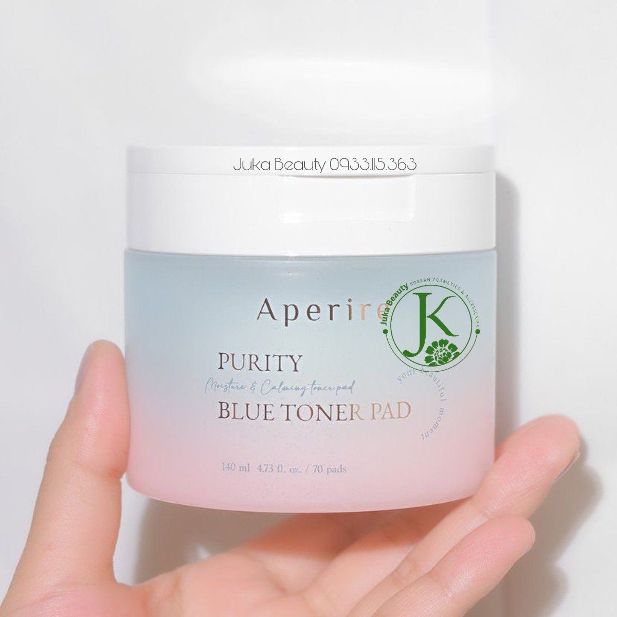  Miếng Bông Cấp Ẩm, Dịu Da Aperire Purity Blue Toner Pad 140ml (70 Miếng) 