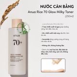  Nước Hoa Hồng Gạo Dưỡng Sáng, Đều Màu Da Anua Rice 70 Glow Milky Toner 250ml 