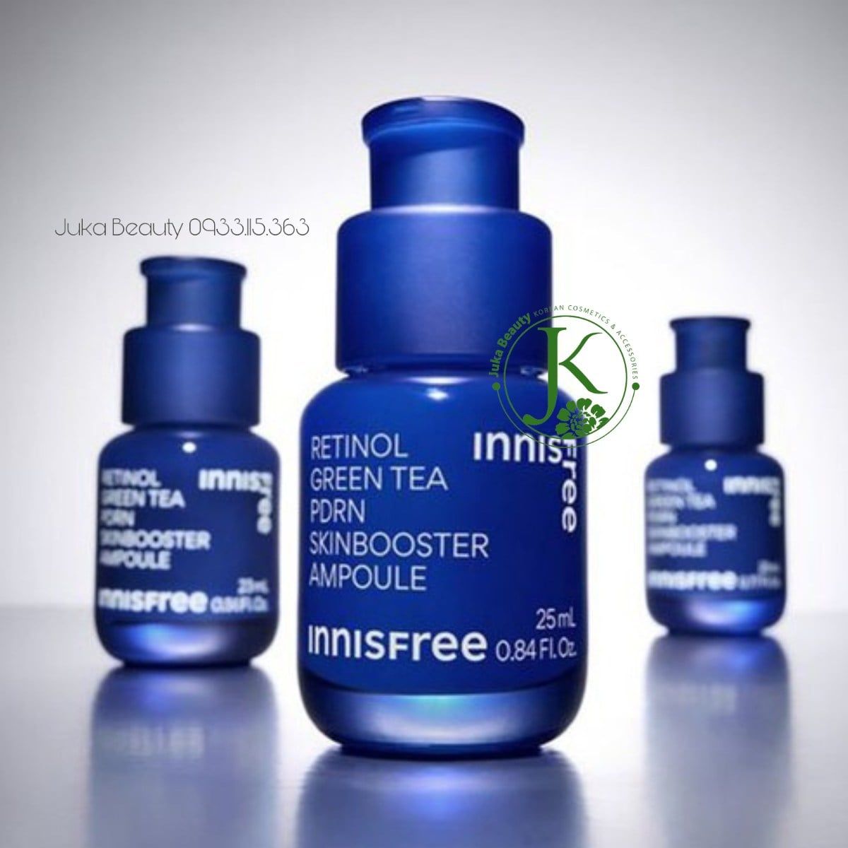  Tinh Chất Phục Hồi, Dưỡng Trắng Căng Mịn Da Innisfree Retinol Green Tea PDRN Skin Booster Ampoule 25ml 