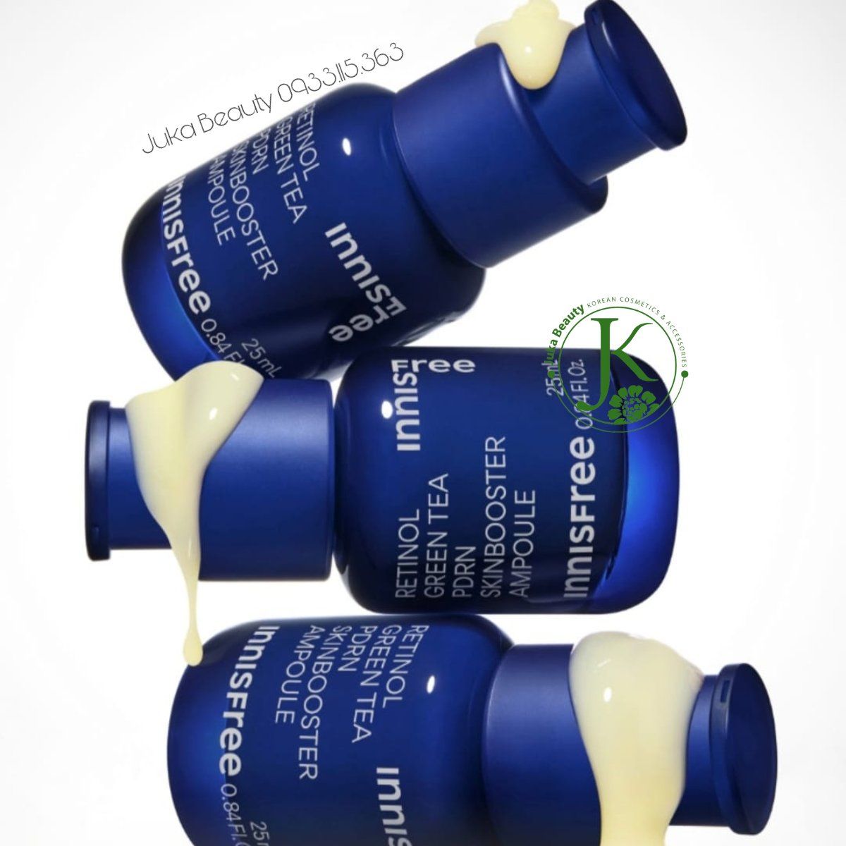  Tinh Chất Phục Hồi, Dưỡng Trắng Căng Mịn Da Innisfree Retinol Green Tea PDRN Skin Booster Ampoule 25ml 