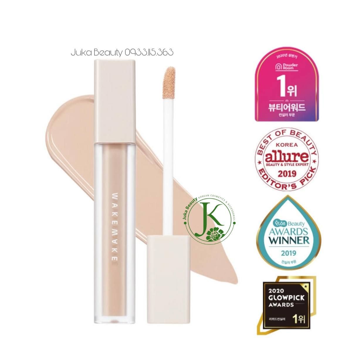  Kem Che Khuyết Điểm Wakemake Defining Cover Concealer SPF30 PA++ 6g 