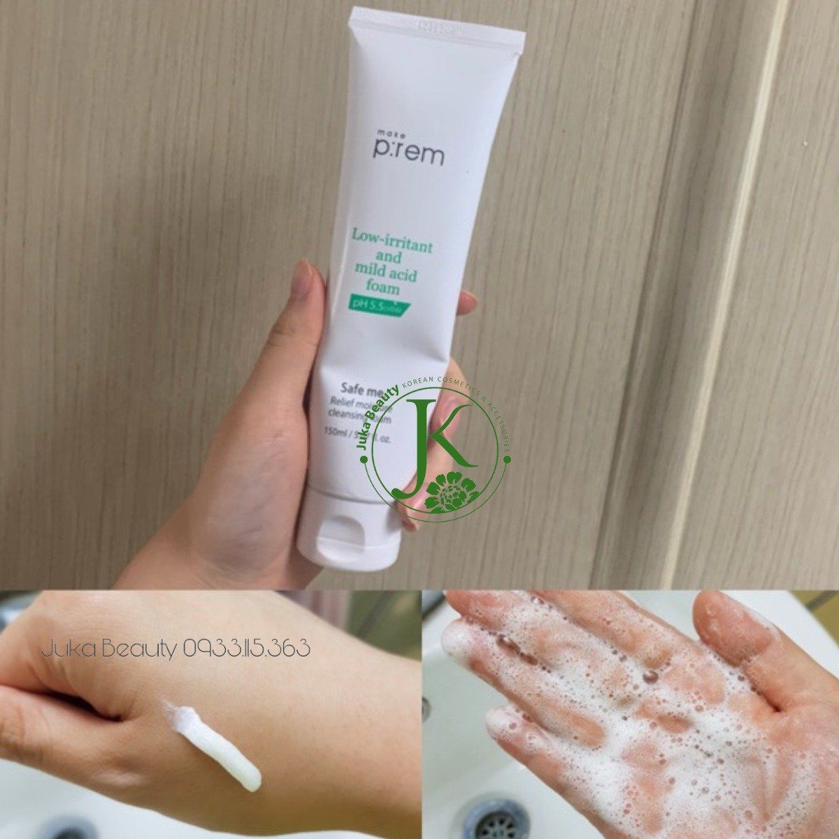  Sữa Rửa Mặt Dưỡng ẩm, Dịu Nhẹ Make P:rem Safe Me Relief Moisture Cleansing Foam 150ml (Mẫu mới) 