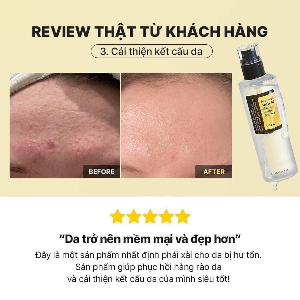  Tinh Chất Dưỡng Ẩm, Tái Tạo, Phục Hồi Da Cosrx Advanced Snail 96 Mucin Power Essence 100ml  (HSD T12/2026) 