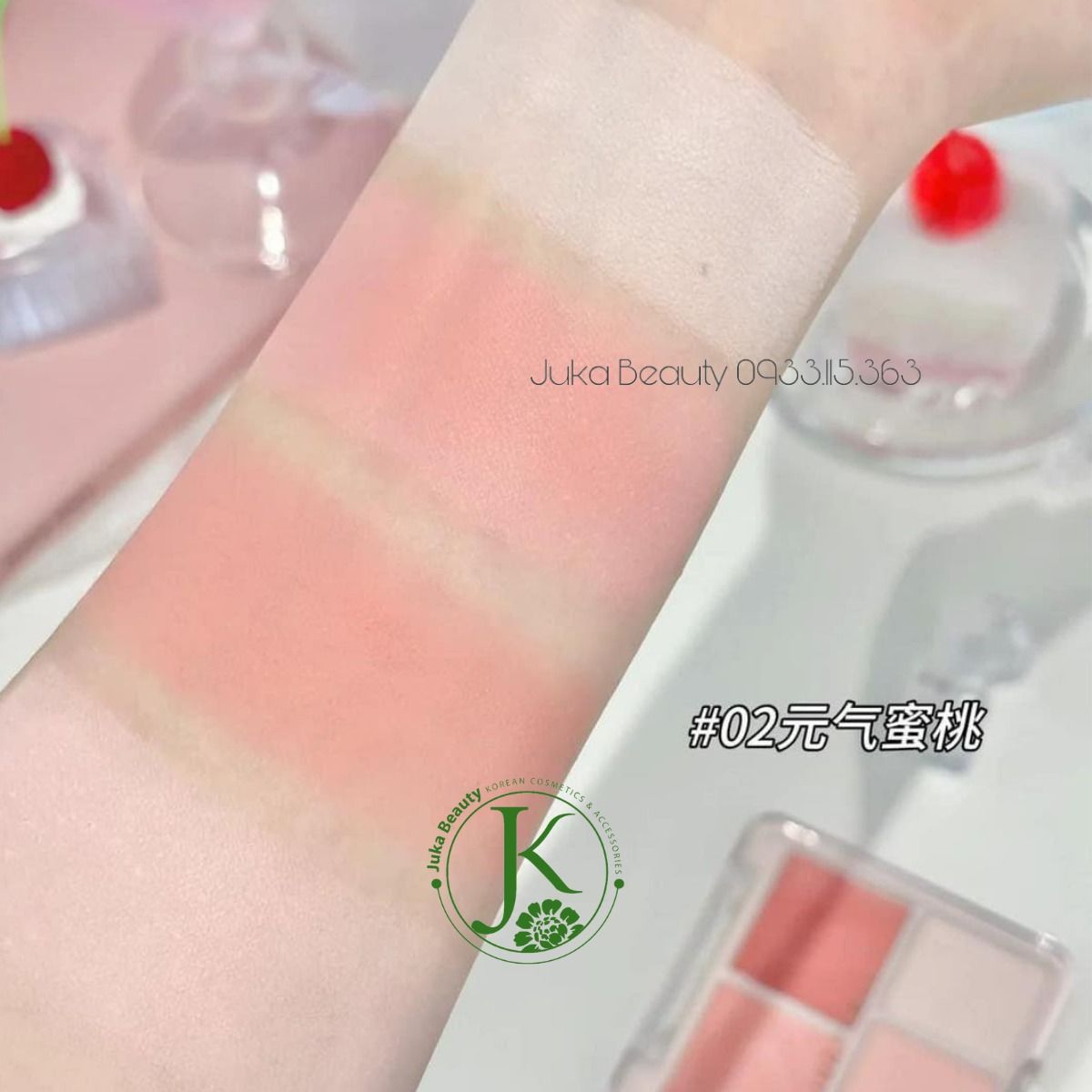  (TẶNG PUFF NGÓN TAY) Phấn Má Hồng & Bắt Sáng 4 Ô Judydoll Blush & Highlight Palette 9g 
