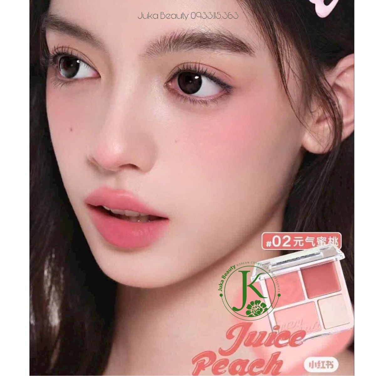  (TẶNG PUFF NGÓN TAY) Phấn Má Hồng & Bắt Sáng 4 Ô Judydoll Blush & Highlight Palette 9g 