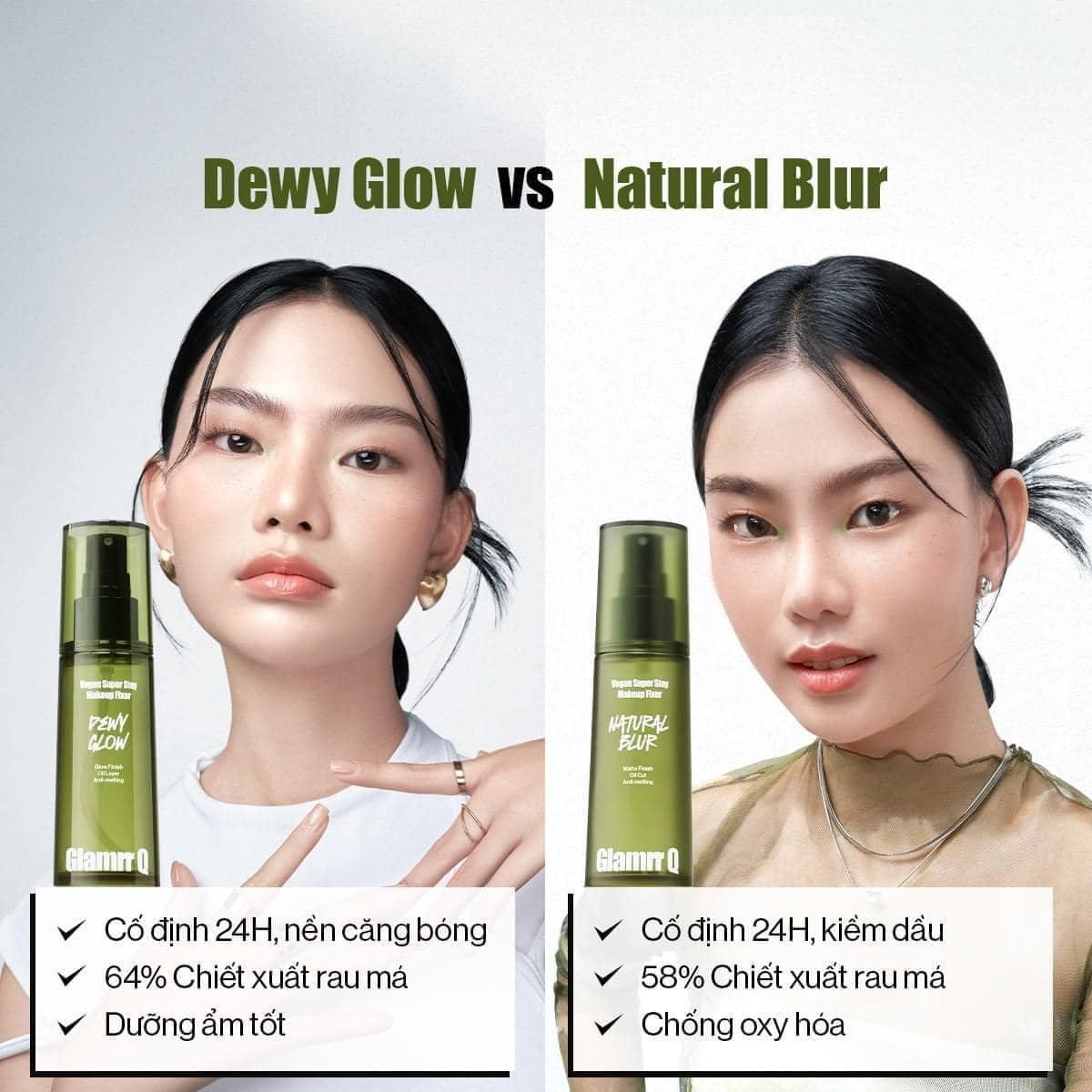  Xịt Khóa Nền Glamrr Q Vegan Super Stay Makeup Fixer (2 DÒNG) 