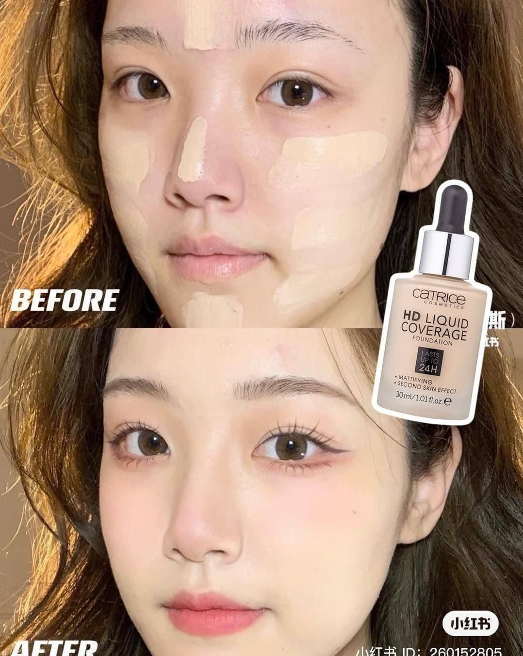  Kem Nền Kiềm Dầu, Chống Trôi Catrice HD Liquid Coverage Foundation 30ml 