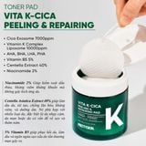  Toner Pad Làm Dịu, Giảm Mụn, Căng Bóng Da PrettySkin Vita K Cica Peeling & Repairing Pad (80 PADS) 