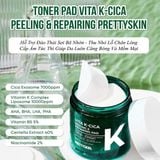  Toner Pad Làm Dịu, Giảm Mụn, Căng Bóng Da PrettySkin Vita K Cica Peeling & Repairing Pad (80 PADS) 