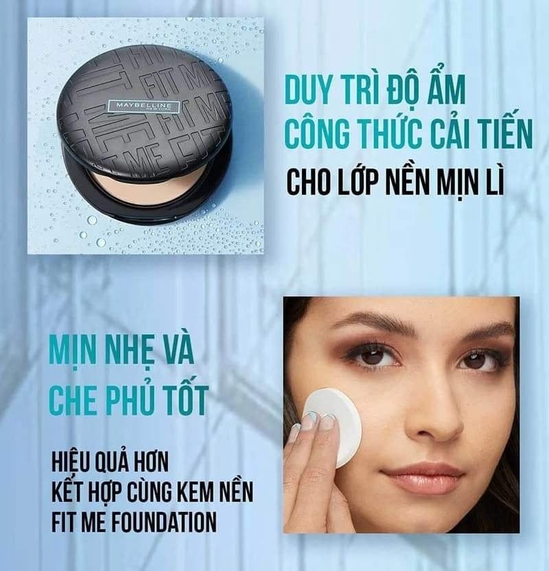  (Mẫu mới) Phấn Phủ Dạng Nén, Kiềm Dầu Maybelline Fit Me Matte + Poreless Up To 16H SPF32 PA+++ 6g 