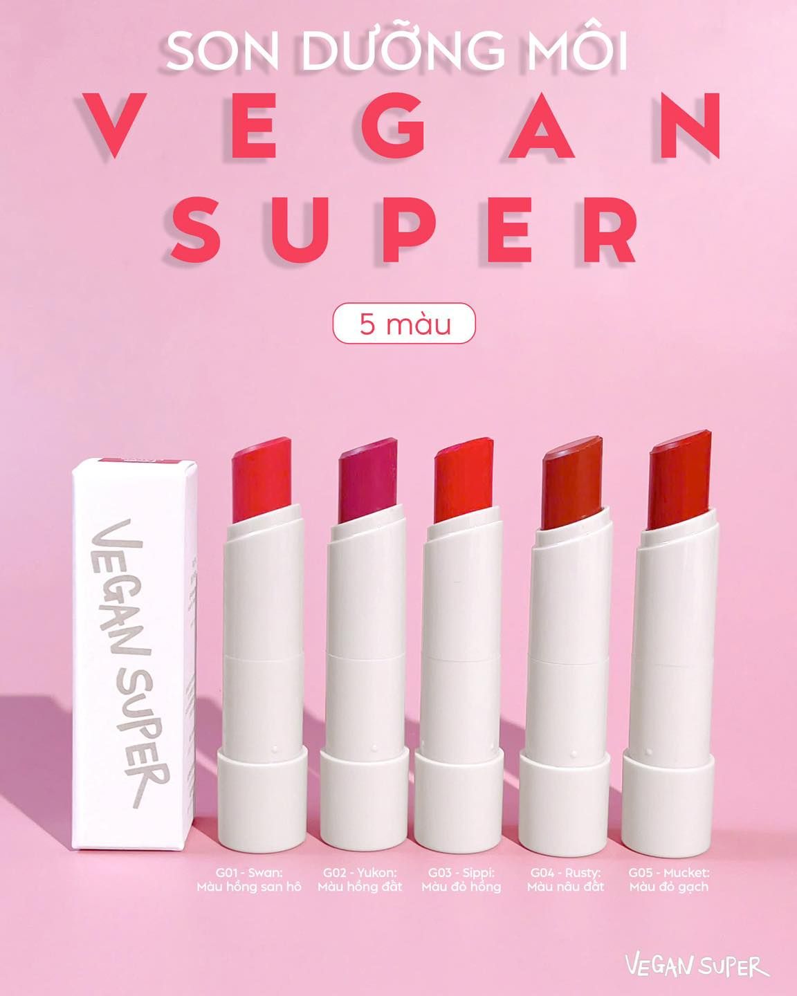  Son Dưỡng Thuần Chay Vegan Super Wave Lip Balm 4g 
