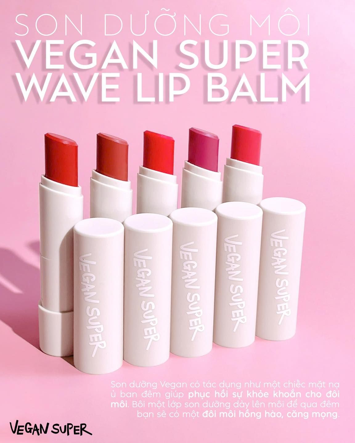  Son Dưỡng Thuần Chay Vegan Super Wave Lip Balm 4g 