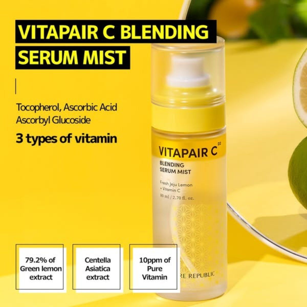  Tinh chất dạng xịt khoáng Nature Republic Vitapair C Blending Serum Mist 80ml 