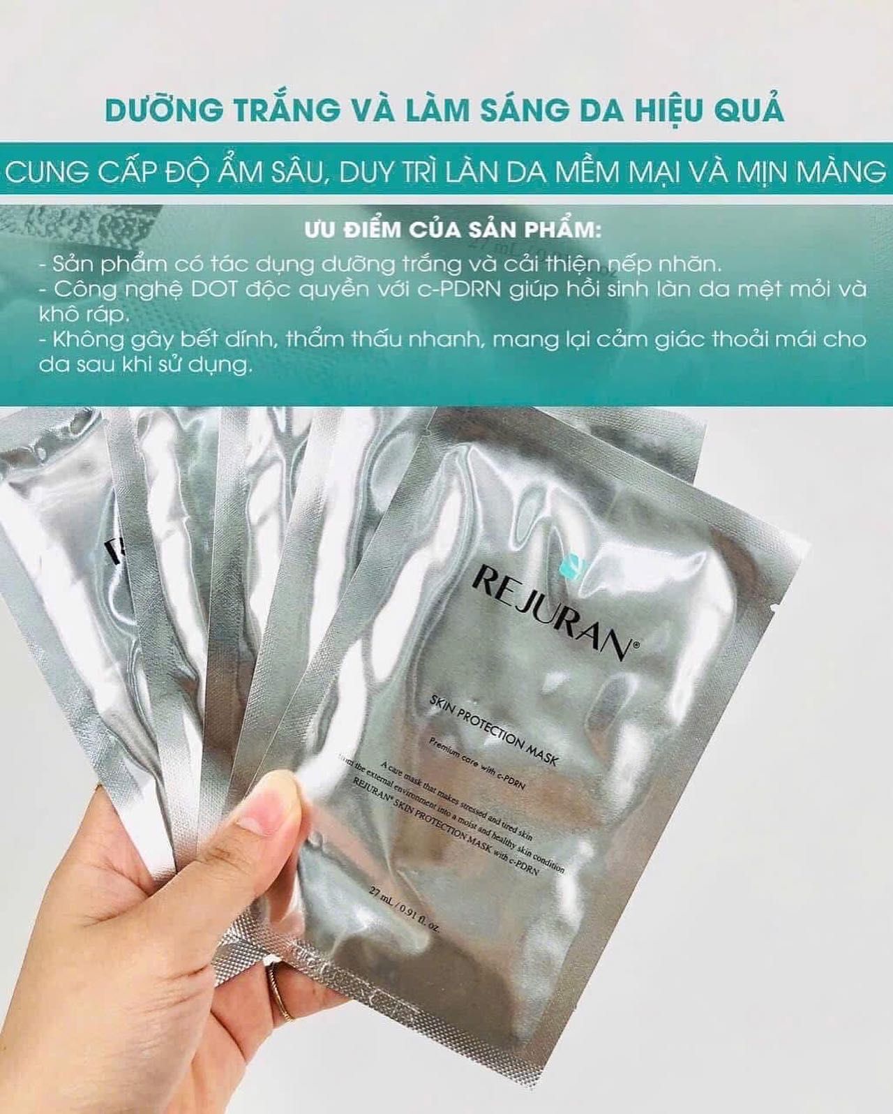  Mặt Nạ Cấp Ẩm, Phục Hồi Da Rejuran Skin Protection Mask 27ml (1 miếng) 