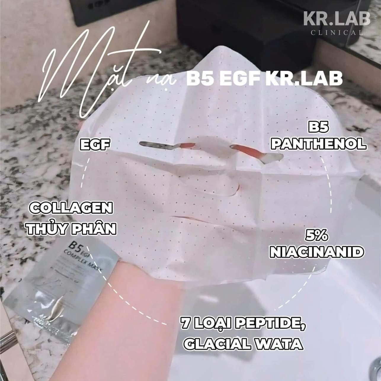  Mặt nạ cấp ẩm,  phục hồi da KR.LAB B5 EGF Complex Mask 25ml (1 miếng) 