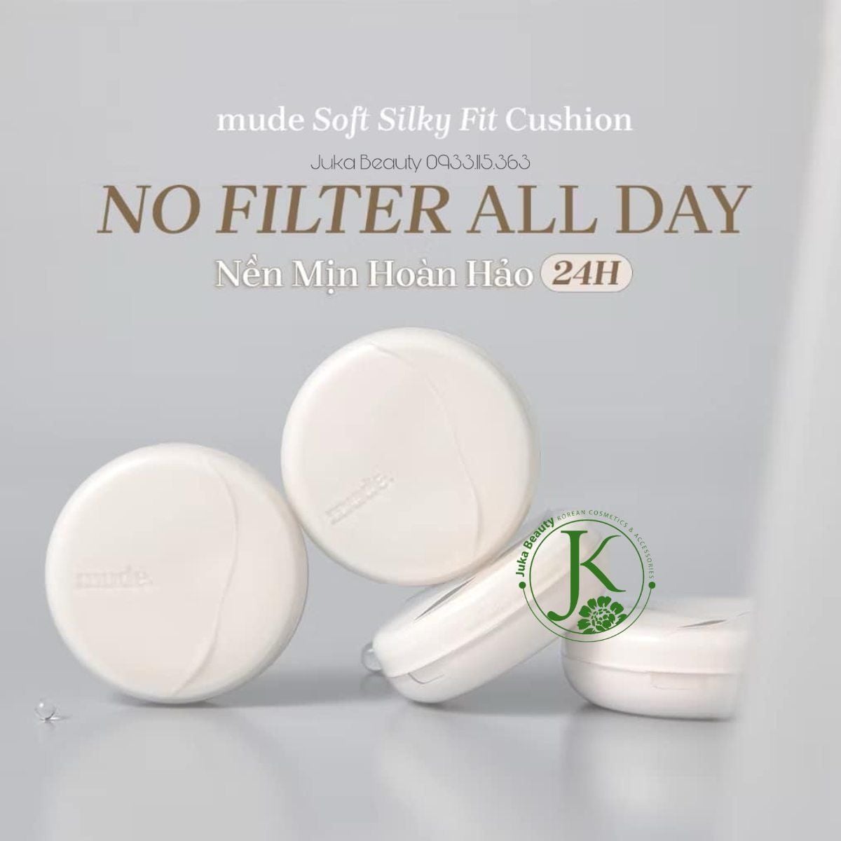  Phấn Nước Che Phủ Toàn Diện Bền Màu Mude Soft Silky Fit Cushion SPF50+ PA+++ 15g 