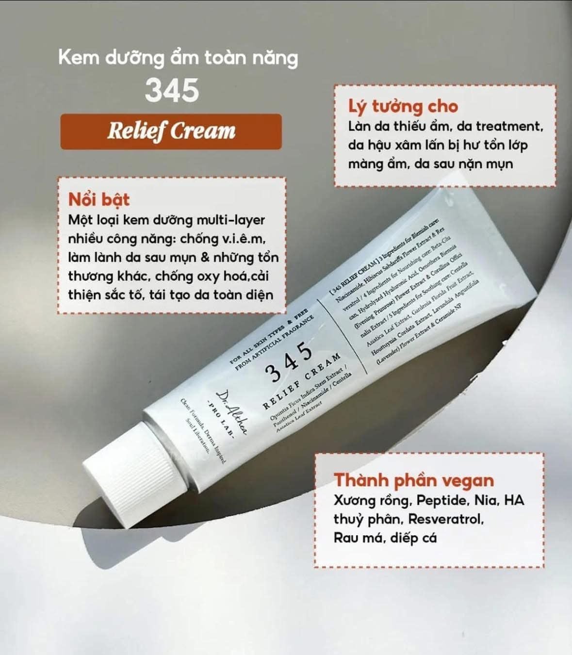  Kem dưỡng ẩm, phục hồi da Dr.Althea 345 Relief Cream 50ml 