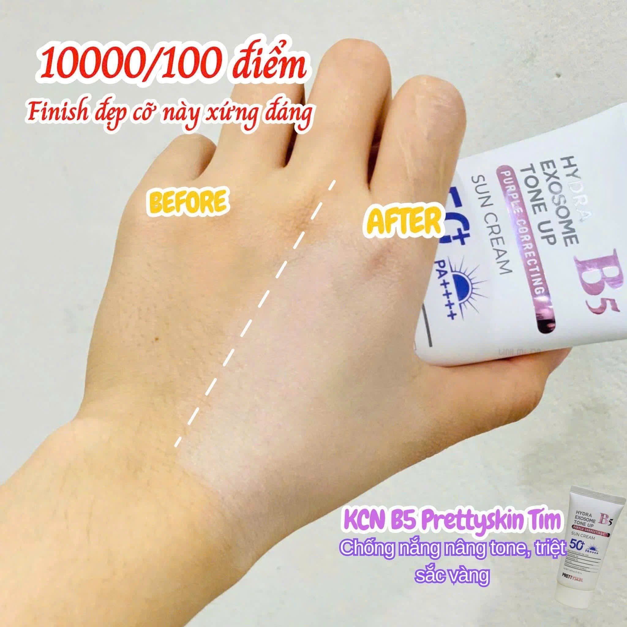  (TÍM) Kem Chống Nắng Nâng Tone PrettySkin Hydra B5 Exosome Tone Up Purple Sun Cream SPF50+ PA++++ 50ml 