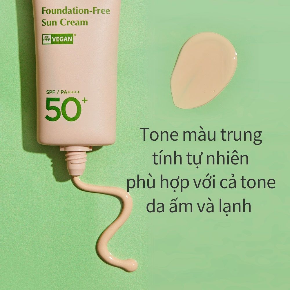  Kem Chống Nắng Nâng Tone Tự Nhiên, Kiềm Dầu Ma:nyo Foundation Free Sun Cream SPF50+ PA++++ 50ml 