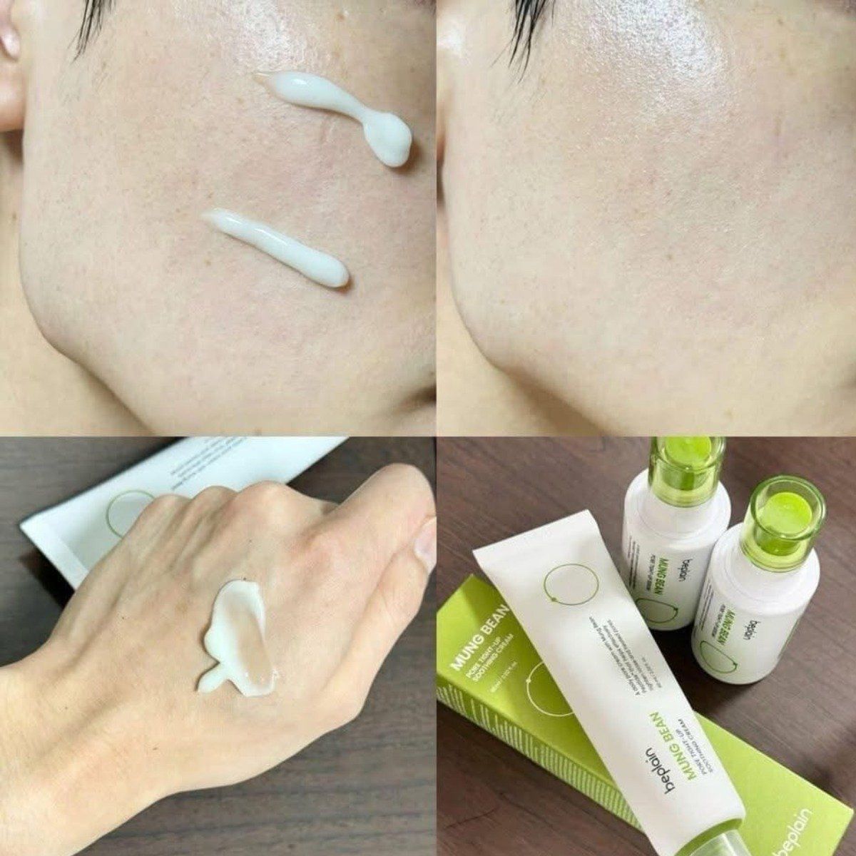  Kem dưỡng ẩm, dịu da Beplain Mung Bean Pore Tight Up Soothing Cream 60ml 