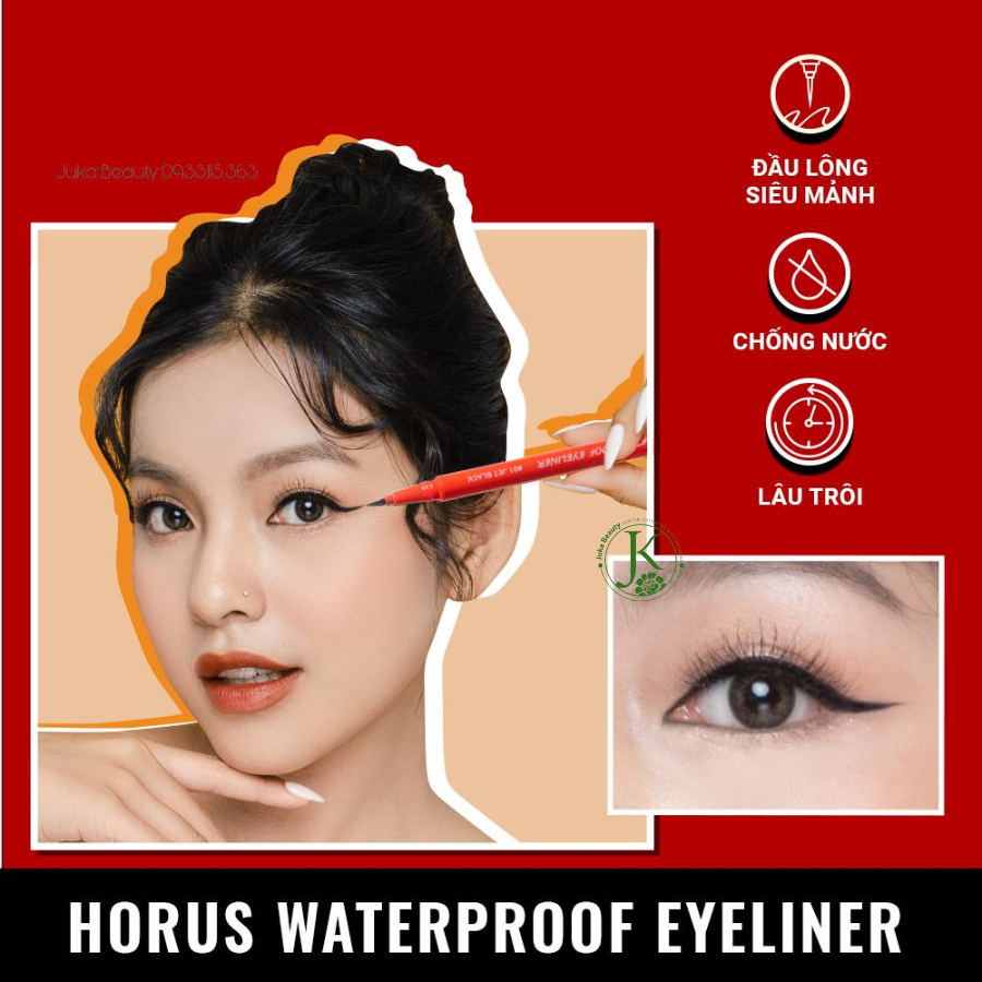  Bút Kẻ Mắt Đầu Bút Siêu Mảnh, Dễ Thao Tác Horus Waterproof Eyeliner 