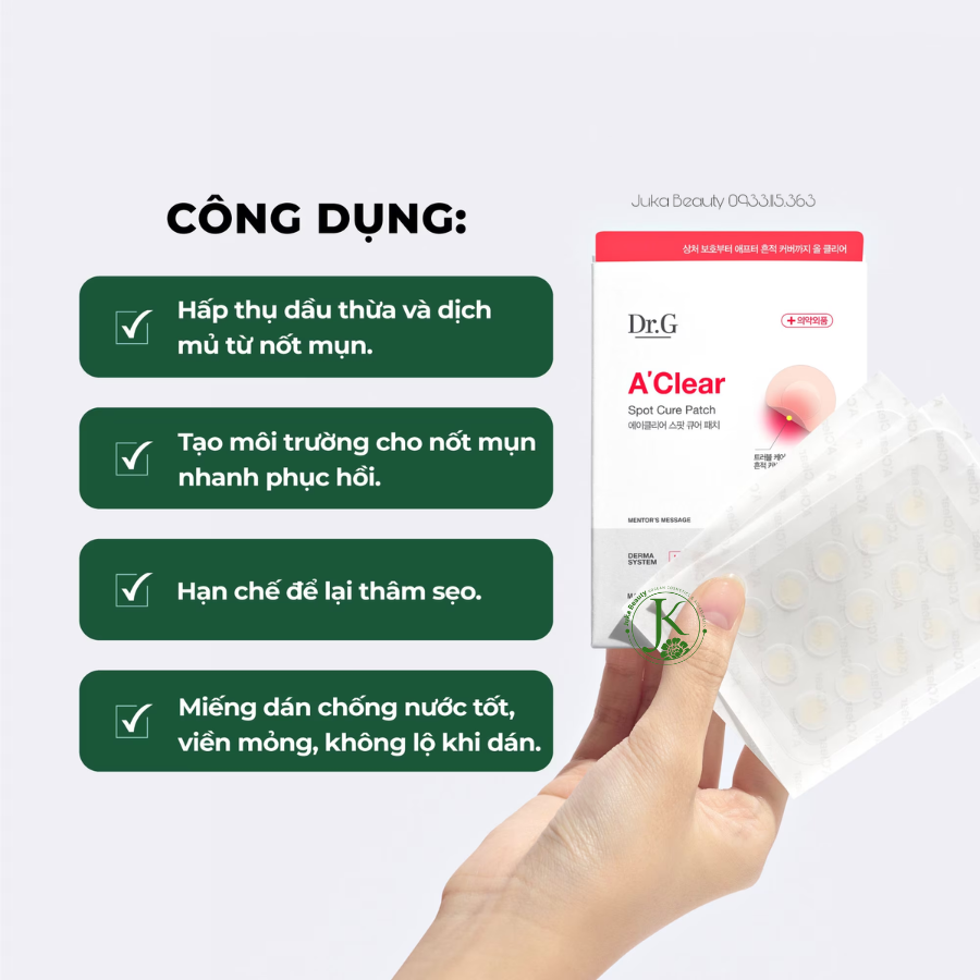  Miếng Dán Mụn Dr.G A'Clear Spot Cure Patch (39 miếng) 