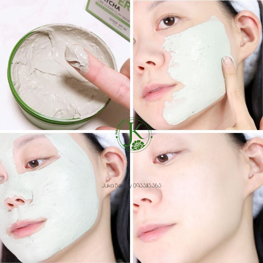  Mặt nạ đất sét kiềm dầu, se khít lỗ chân lông Some By Mi Super Matcha Pore Clean Clay Mask 100g 