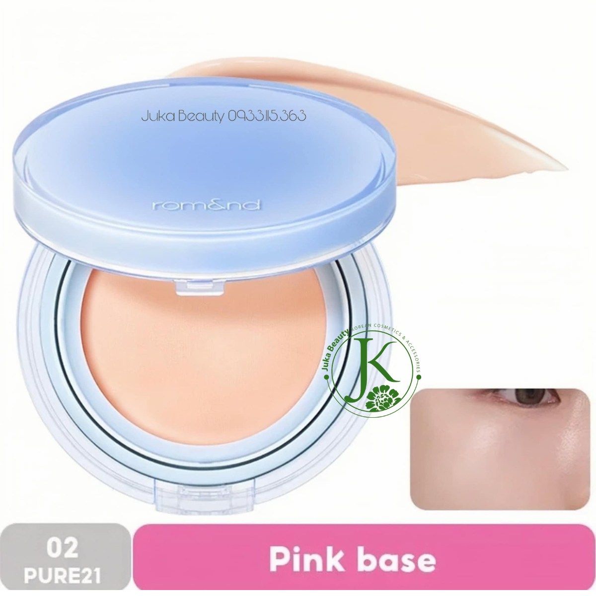  Phấn nước căng bóng Romand Bare Water Cushion SPF38 Pa+++ 