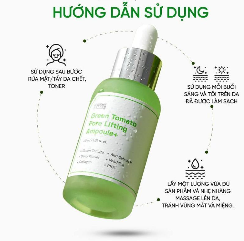  Tinh Chất Cà Chua Xanh Hỗ Trợ Thu Nhỏ Lỗ Chân Lông Sungboon Editor Green Tomato Pore Lifting Ampoule+ 