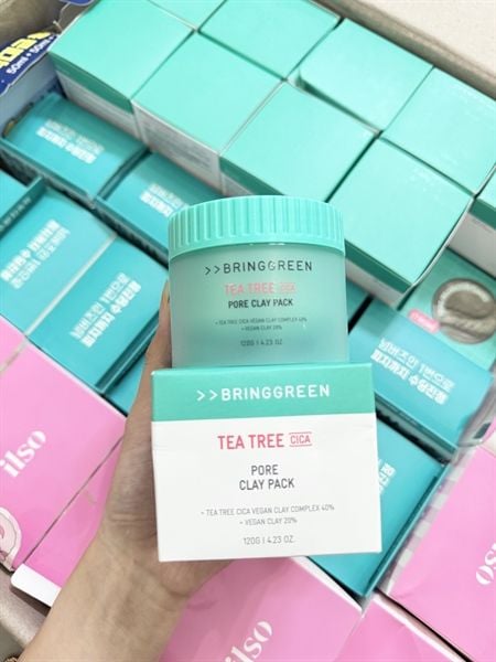  (DATE 2026) Mặt Nạ Đất Sét Sạch Sâu, Thu Nhỏ Lỗ Chân Lông Bring Green Tea Tree Cica Pore Clay Pack 120g 