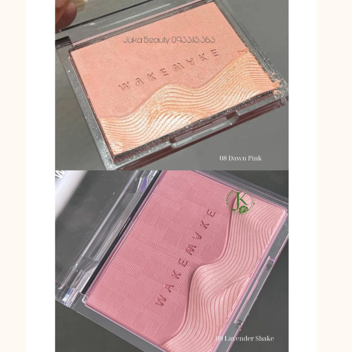  (KÈM CỌ) Set Má Hồng Wakemake Sheer Layering Dual Blusher Brush Set 