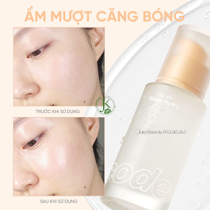  (VÀNG) Kem Lót Dưỡng ẩm, Căng Bóng Code Glokolor Fix On Primer HYDRO 30ml 