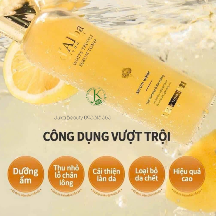  Nước Hoa Hồng Dưỡng Ẩm, Chống Lão Hóa d'Alba Vita Toning Serum Toner 180ml 