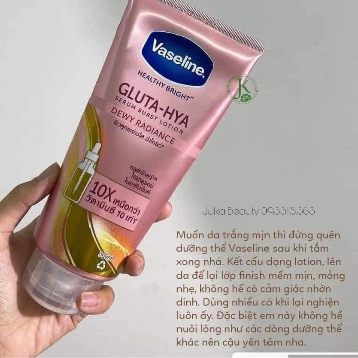  Sữa Dưỡng Thể Ban Đêm Vaseline Gluta-Hya DEWY RADIANCE 10X Body Lotion 300ml 