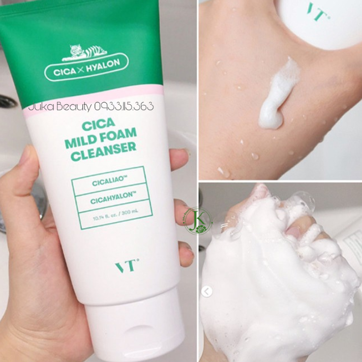  Sữa Rửa Mặt Dịu Da VT Cosmetics Cica Mild Foam Cleanser 300ml 