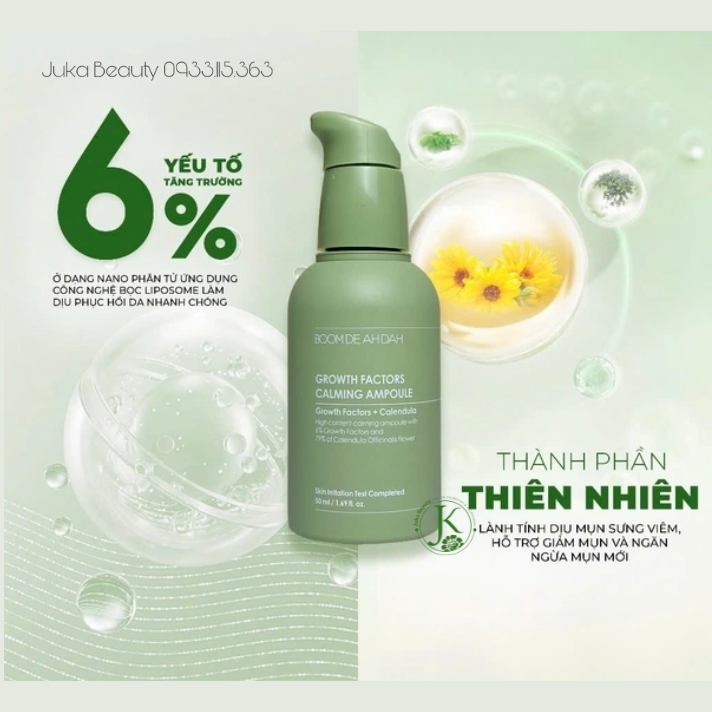  Tinh Chất Làm Dịu, Phục Hồi, Giảm Mụn Boom De Ah Dah Growth Factors Calming Ampoule 50ml 