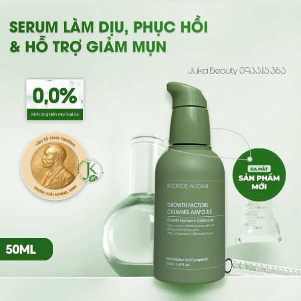  Tinh Chất Làm Dịu, Phục Hồi, Giảm Mụn Boom De Ah Dah Growth Factors Calming Ampoule 50ml 