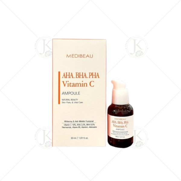  (SALE LỖ HSD T9/2026) Tinh Chất Làm Trắng, Cải Thiện Nếp Nhăn Medibeau AHA BHA PHA Vitamin C 30ml 