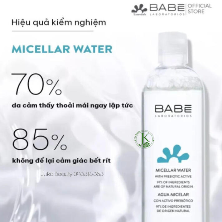  Nước Tẩy Trang Dịu Nhẹ Laboratorios Babe Agua Micelar/ Micellar Water 250ml 