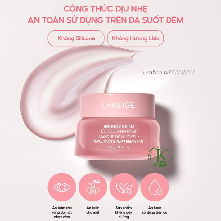  Mặt Nạ Ngủ Chăm Sóc Da Mắt Laneige Bouncy & Firm Eye Sleeping Mask 
