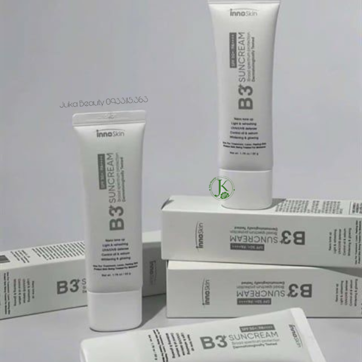  (XÁM) Kem Chống Nắng Nâng Tone Innoskin B3+ Suncream SPF50+ PA++++ 50g 
