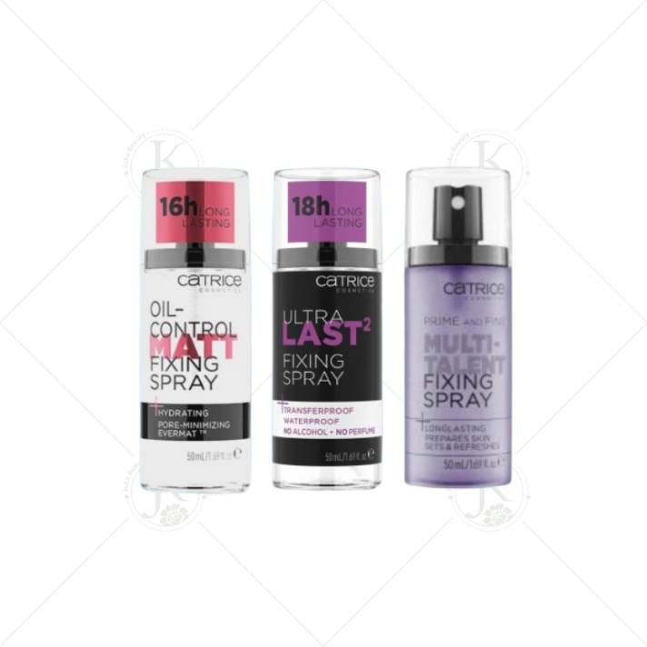  Xịt Khóa Nền Catrice Kiềm Dầu, Giữ Ẩm, Căng Bóng, Lâu Trôi Catrice Fixing Spray 50ml (3 dòng) 