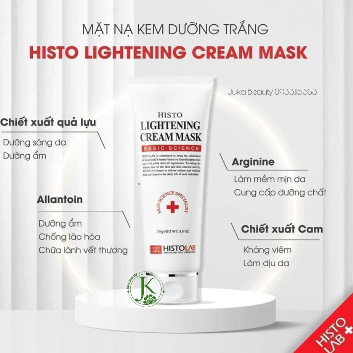  Mặt Nạ Dưỡng Trắng Da Histolab Histo Lightening Cream Mask 250g 
