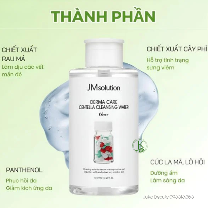  Nước Tẩy Trang JM Solution Derma Care CENTELLA Cleansing Water 500ml 