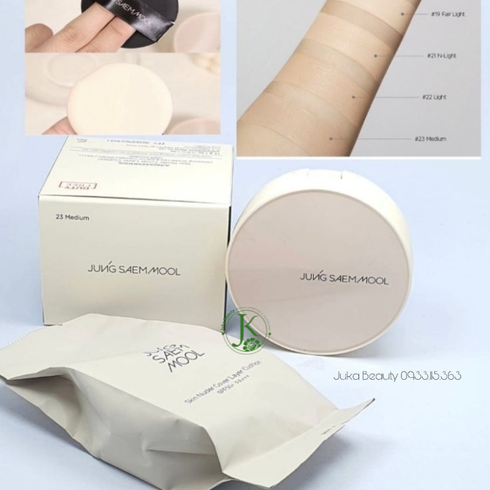  (KÈM LÕI) Phấn Nước Jung Saem Mool Skin Nuder Cover Layer Cushion SPF50+ PA+++ 14g 